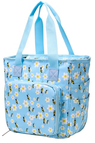 Coopay Aufbewahrungstasche für Wolle, Stricktasche für Stricknadeln, Häkelnadeln und Wolle, Garn Aufbewahrungstasche, Basteltasche zum Häkeln, Häkeltasche Aufbewahrung für Strickprojekt, Bienen Thema