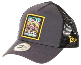 New Era Fast and Loud Muscle Classic Club Patch Gray A-Frame Adjustable Trucker Cap - One-Size