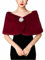 BESTORI Kunstpelz Schal Stola Damen Winter Bolero Wrap Braut Brautjungfern für Hochzeit Abend Festlich Burgund