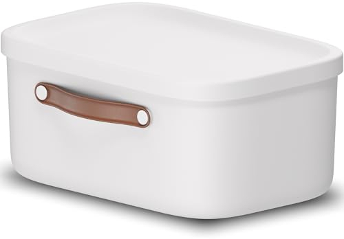 Rotho Maloja Aufbewahrungsbox 12 l, Kunststoff, weiss, 12 (39.5 x 26.5 x 17.7 cm)
