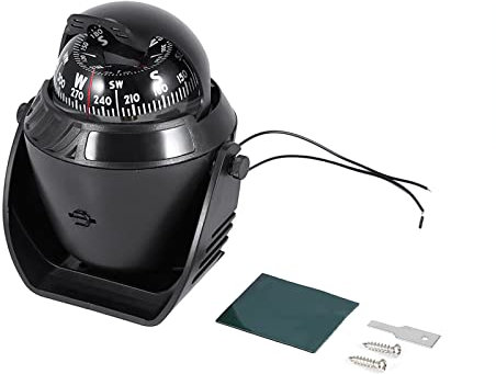 ANKROYU Hochpräzises LED Licht, Schwenkbarer Kompass Navigation, Elektronischer Kompass Für Marine Bootsautos, Schwenkbarer Navigationskompass, Geeignet Für Auto Und Boot