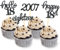 24 Pcs Glitter 18th Birthday Cupcake Toppers for Celebrating 18th Birthday Party Decorations for Eighteen Years Old Birthday Party Supplies (Black)