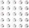 Beadthoven - 50 perline cubiche in silicone con lettere dell'alfabeto nere, 12 x 12 mm, quadrate, per gioielli fai da te, bracciali, collane, foro: 2 mm