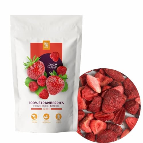 Freeze Dried Strawberries (Fraises lyophilisées) - 100% Natural, No Added Sugar, Crunchy and Delicious Healthy Snack (35g, 100g, 300g) (35g pack)