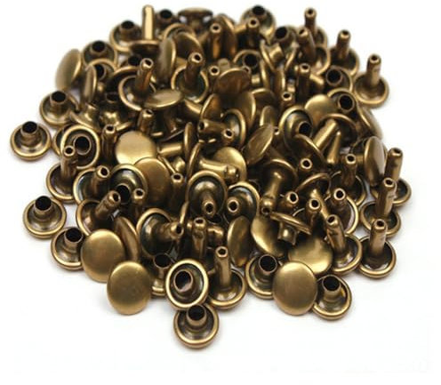 Mcoser 150 Sets Bronze Leather Rivets 6mm x 10mm Tubular Metal Studs Double Cap Rivet for DIY Leather Craft