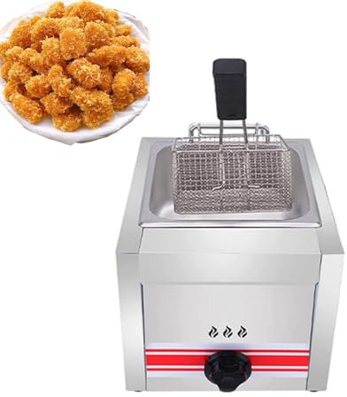 WHYYDSS Friteuse à gaz 10L 20L 30L, friteuse à gaz Commerciale multifonctionnelle de Grande capacité, friteuse à gaz GPL Professionnelle, pour Maison Commerciale,Singlecylinder10L