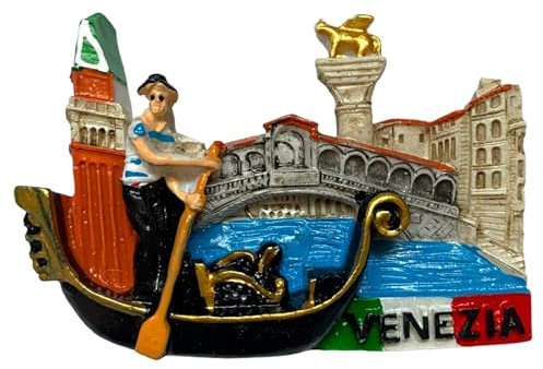 60439 3D-Kühlschrankmagnet aus Harz, Venedig, Gondel, Souvenir, Geschenk für Zuhause, Küche, Sammlerstück, 8 x 5 cm