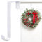 Aodaer 8 Inches White Christmas Wreath Door Hanger Metal Wreath Hook Non-Slip Christmas Hanging Hooks for Party Christmas Holiday Home Decoration