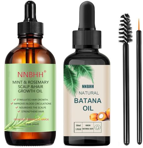 NNBHH Huile essentielle de romarin et huile de batana pour la croissance des cheveux - Huiles naturelles 100% pures pour des cheveux plus forts et plus épais, pour nourrir le cuir chevelu