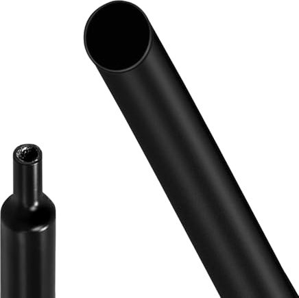 16pcs*12.5mm Tubo Termoretractil Ø4mm,4:1 Termoretractil para Cables,Tubo Termoretractil con Pegamento,Tuberia Termorretractil,para Aislamiento Cables,Reparaciones,Conectores,Marcado,Total 2m-Negro