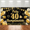 Decoracion 40 Cumpleaños Oro Negro, Pancarta 40 Cumpleaños 180 * 110cm, Pancarta Feliz Cumpleaños 40 Años, Photocall 40 Cumpleaños, Cartel Feliz Cumpleaños Adornos de Fiesta Hombre Mujer
