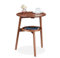 Relaxdays Beistelltisch, Sofatisch mit 2 Ebenen, Tischchen HBT: 60x47x40 cm, runder Couchtisch Wohnzimmer, Bambus, braun