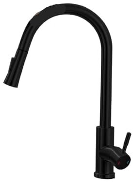 JQQJZLC Grifo de Cocina extraíble con Sensor de níquel Cepillado, Grifo Mezclador con Sensor Inteligente Negro de Acero Inoxidable, Grifo para Fregadero con Control táctil (CF04044LB)