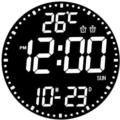 HZDHCLH Digitale Wanduhr 30 cm LED Mit Fernbedienung Wecker Bunt Datum Woche Temperatur Timer Für Zuhause Schule Büro