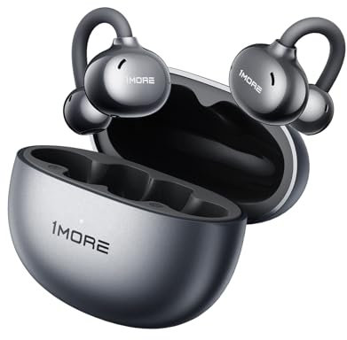 1MORE S20 Open-Ear Ohrhörer, Clip-On Kopfhörer, Hi-Res zertifizierter Sound, Dual-Core Bluetooth 5.4, ENC 4 Mikrofone für kristallklare Anrufe, 30 Stunden Spielzeit, IPX5, Bequeme Passform (Schwarz)