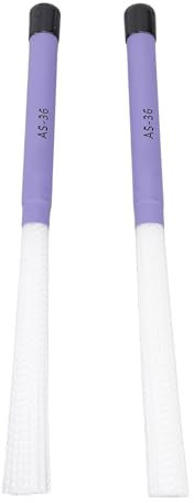 1 Paar Drum Pinsel, Nylon Drum Slap Töne Maple Drumsticks mit Griffen Percussion Instruments für Cajon, Drums Kit (Weiß und Lila)