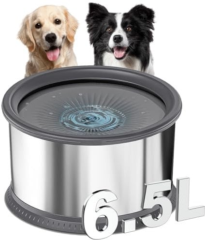 6.5L Dog Water Bowl,No Spill Water Bowl For Large Dogs,Large Capacity Slobber Stopper Dispenser,Spill Proof Dog Water Bowl for Messy Drinkers