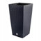 Decorative Tall Rattan-Style Planter with Removable Insert, Black Garden Pot for Indoor and Outdoor Use 17x17x32.4 cm
