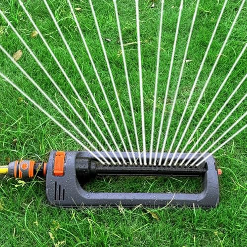 Advokingtap Regadera oscilante para césped, césped, jardín, riego, barra oscilante, fácil ajuste y oscilación, conexión de manguera de clic