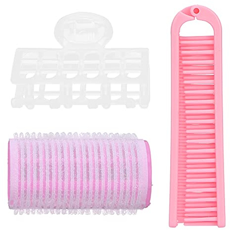 Hair Roller Curler Bangs Hair Curler Styling Tool für Frauen Hairstyling mit Clip und Kamm in Pink ABS Material