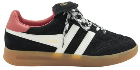 Gola Women's Stadia '86 Sneaker, Black Off White Coral Eraser, 4 UK