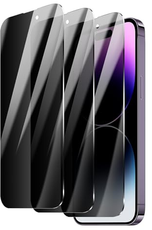 Lyootam Schutzglas für iPhone 14 Pro Max, 3 Stück 9H Härte – Blickschutzfolie Anti-Spy, kratzfest, HD klar blasenfrei