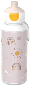 Mepal - Trinkflasche Pop-up Campus - Wasserflasche - Auslaufsichere Flasche für die Schule - Wiederverwendbar - BPA-frei & Spülmaschinenfest - 400 ml - Sunshine & Rainbow