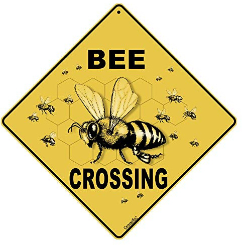 Atlas Screen Printing Bee Crossing 12 x 12 Aluminium-Zeichen Achtung gelb .032gauge