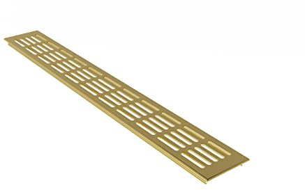 Aluminium Lüftungsgitter Stegblech Lüftungssieb Gold eloxiert 80x400mm