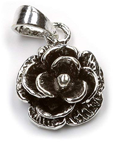 Drachensilber Rosen Anhänger Schmuck Kette 925 Silber Rose Blüte feine Blume Frauen Damen Liebe
