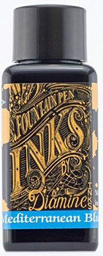 Diamine 30ml Mediterranean Blue fountain pen ink bottle