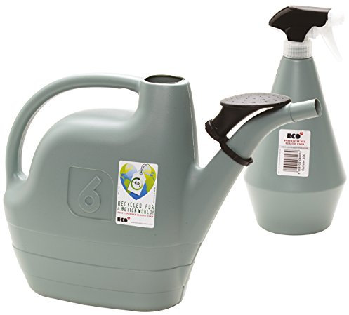Ecolove 8005.Y01 - Kit de regadera y vaporizador (plástico, 18 x 50,1 x 33,5 cm), Color Gris y Negro