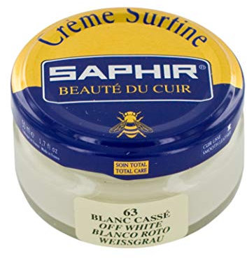 SAPHIR | Crème Surfine 50 ml | Pommadier Crema para Nutrir y Suavizar los Cueros Lisos (Blanco Roto 63)