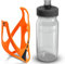 Cube HPP Cage - Matt Orange & Grip Bottle - Clear, 750ml / Water Drink Flask Vessel Bidon Holder Mount Bracket Kit Lightweight Plastic Drinking Hydration Biking Bike Riding Frame Accessories