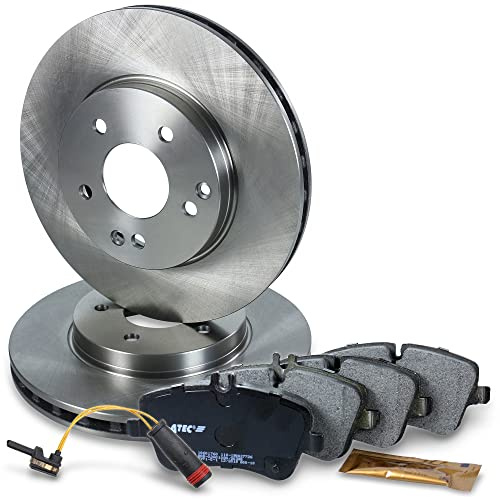 BESTPRICE Bremsenset Vorderachse inkl. Bremsscheiben Belüftet Ø 288 mm + Bremsbeläge vorne + Verschleißkontakt, Kompatibel mit MERCEDES C-Klasse (W203), C-Klasse T-Model (S203), CLK (C209)