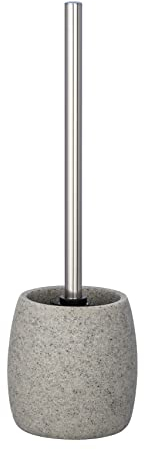 WENKO WC-Garnitur Goa Hellgrau - WC-Bürstenhalter, Polyresin, 11.8 x 38.5 x 11.8 cm, Hellgrau, 38.5 x 11.8 x 11.8 cm