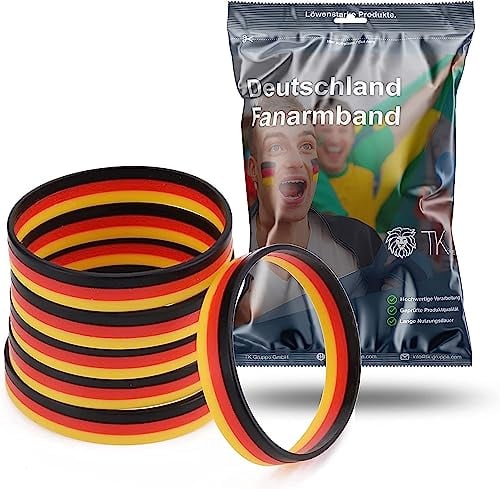 Fanarmband Fanartikel Armband Silikonband Band Deutschland zu WM Weltmeisterschaft - Europameisterschaft - schwarz, rot, Gold