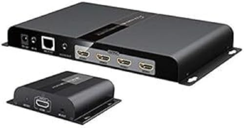 PremiumCord HDMI 1x4 Videowandcontroller mit Netzteil, Metallgehäuse, LED Status, Video Auflösung Full HD 1080p 60Hz, HDCP, Farbe schwarz