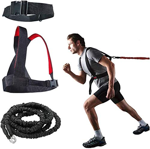 YNXing Widerstandstrainingsseil, explosive Kraft, Sprungkraft, körperliches Training, Widerstandsseil, verbessert Geschwindigkeit, Ausdauer und Kraft (schwarz, 2,5 m Kit)