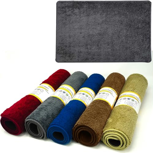 Tappeto bagno antiscivolo Linosa I asciugapasso ingresso tappeto MAGICO in microfibra I lavabile in lavatrice tappetino bagno doccia I tappeti moderni (40X60, Grigio)