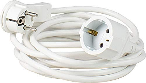 as - Schwabe Verlängerungsleitung 5 m mit Flachstecker - Verlängerungskabel mit Schutzkontaktstecker & Schutzkontaktkupplung - für den Innenbereich - extrem flach - 230V, 16A - IP20 - Weiß, 50521