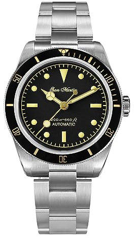 NC San Martin 6200 Diver Herrenuhr Mechanisch Automatik Edelstahl Uhren Saphirglas 20ATM Wasserdicht NH35 Uhrwerk (with Logo)