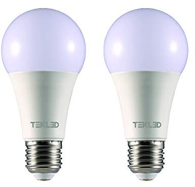 TEKLED® A60 DIMMABLE LED Bulbs | E27 Edison Screw | Energy Saving 9W Light Bulb 60W Incandescent Bulb Equivalent | 4000K 765LM | 2-Pack | Cool White