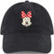 Concept One Damen Disney's Minnie Mouse Washed Cotton Adjustable Baseball Cap with Curved Brim Baseballkappe, Schwarz-Neu, Einheitsgröße