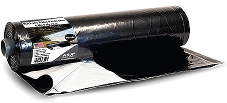 Panda Black & White Poly Film 6 mil - Light Deprivation Greenhouse Cover 100% Blackout (32 ft x 5 ft)