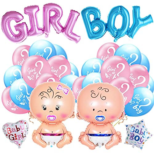 Geschlecht Offenbaren Ballon, Baby Shower Dekoratione Jungen Or Mädchen, Boy Or Girl Ballon, Geschlecht Offenbaren Party Luftballons Gender Reveal Set Babyparty Baby Dusche Party Deko …