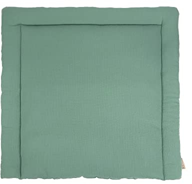 KraftKids Wickelauflage in Doppelkrepp Grün Jade, Wickelunterlage 78x78 cm (BxT), Wickelkissen