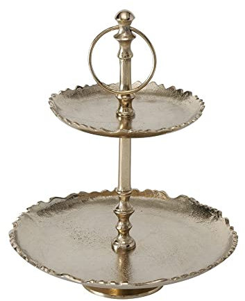Deko-Etagere Zacky H 30cm Aluminium Einfarbig Champagner