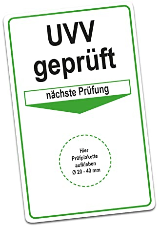Aufkleber Set UVV geprüft nächste Prüfung Plaketten Grundplaketten Prüfplaketten 2022-2027 Prüfetiketten PVC Vinyl Folie selbstklebend R179 (100 Stück, Grundplaketten)