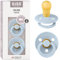 BIBS Colour Schnuller 2er-Pack, BPA-frei, Kirschform Nippel. Naturkautschuk/Latex, Hergestellt in Dänemark, Größe 3 (18+ Monate), Baby Blue